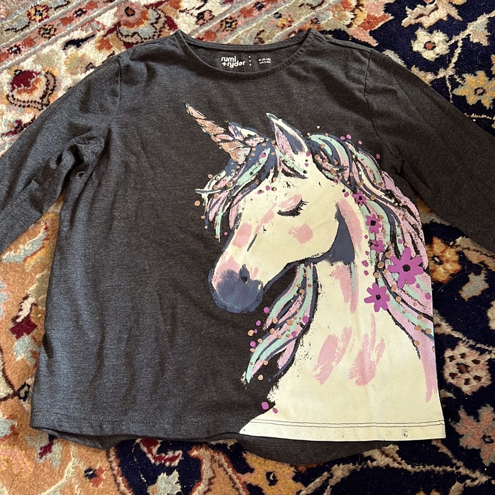 Rumi & Ryder Long Sleeve Unicorn Shirt size 8-10